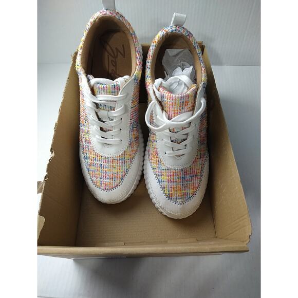 Zodiac Woman 9M Cooper Rainbow Multi Color Weave Lace Up Shoes - Picture 3 of 12